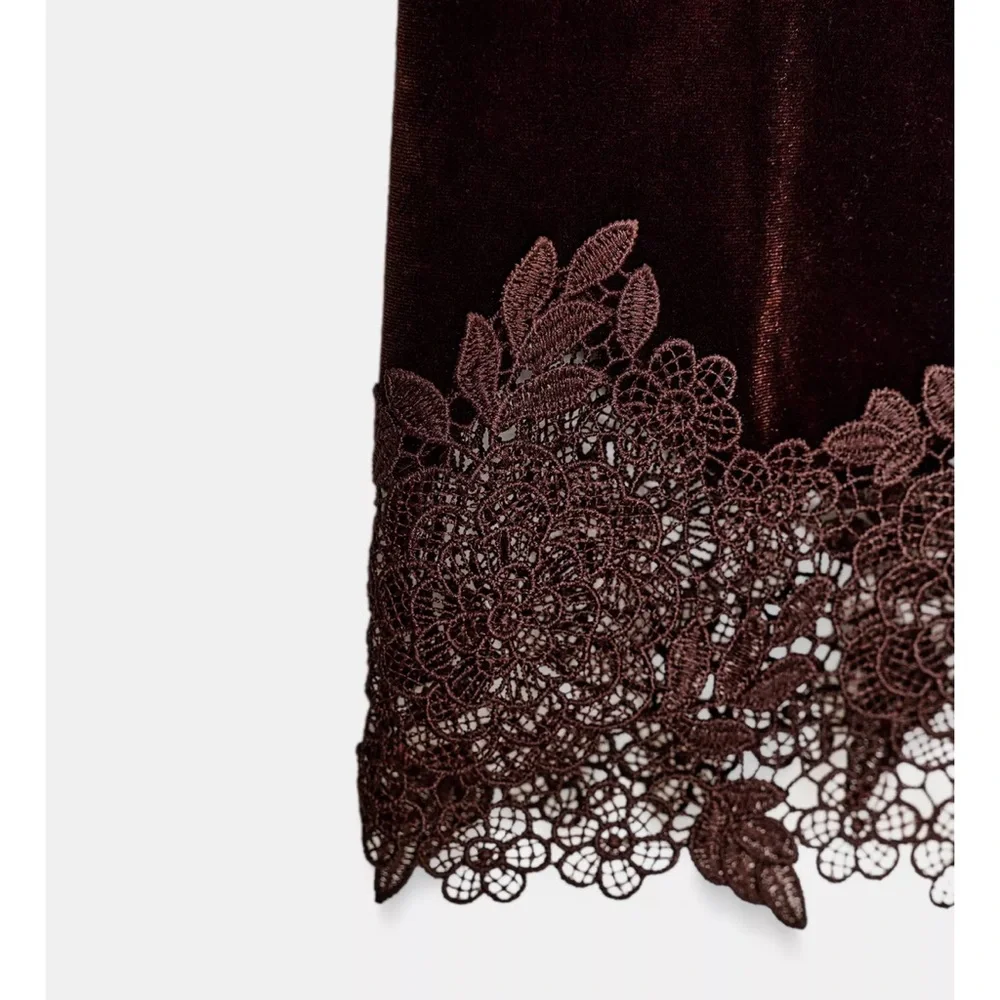 Zara VELVET LACE DRESS - Picture 7 of 13